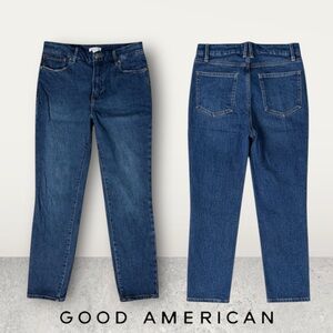 Good American Blue Straight Leg Jeans